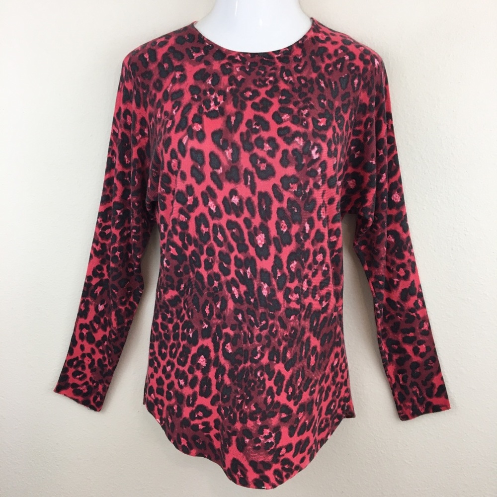 Two Twenty Five Cashmere Blend Leopard Print Sweater Tunic